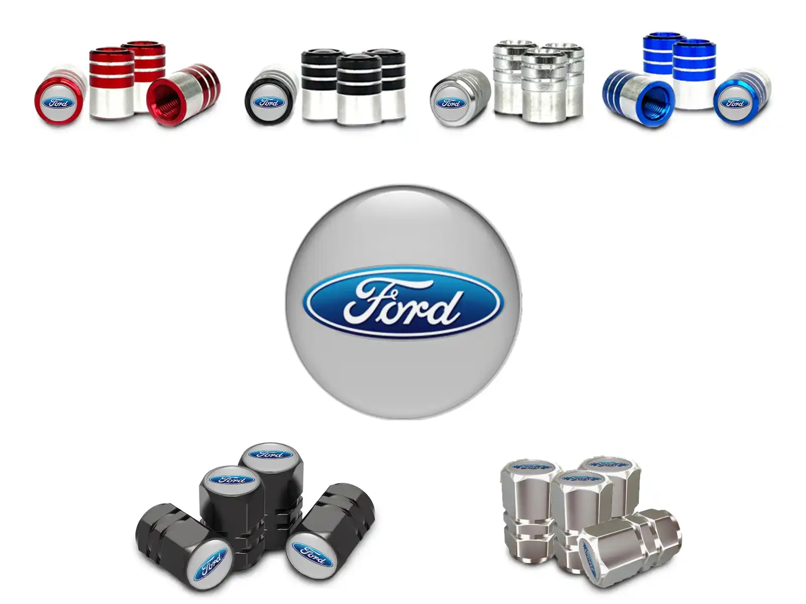 Ford Covers Valve Roue Vélo Style Élégant